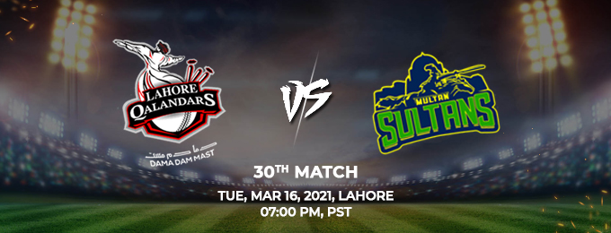 Lahore Qalandars VS Multan Sultans 30th Match (PSL 2021)