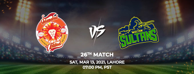 Islamabad United VS Multan Sultans 26th Match (PSL 2021)