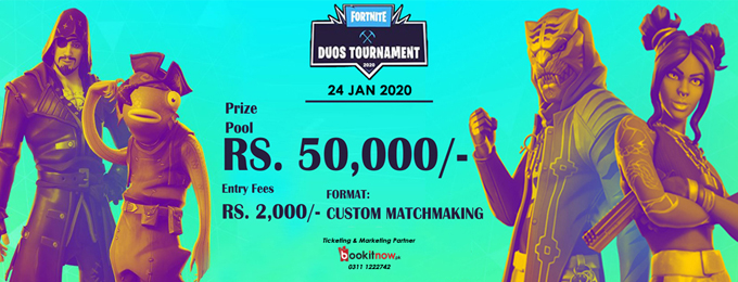 Fortnite Duo Tournament worth Rs.50,000/-