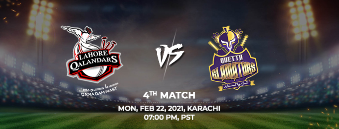Lahore Qalandars VS Quetta Gladiators 4th Match (PSL 2021)