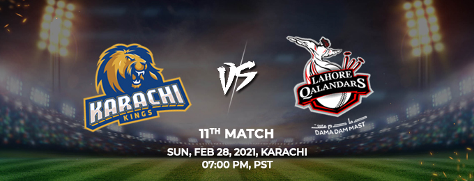 Karachi Kings VS Lahore Qalandars 11th Match (PSL 2021)