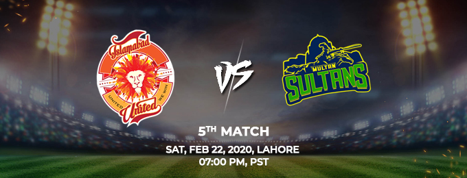 Islamabad United  vs Multan Sultans 5th Match (PSL 2020)