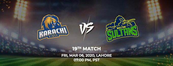 Karachi Kings vs Multan Sultans 19th Match (PSL 2020)