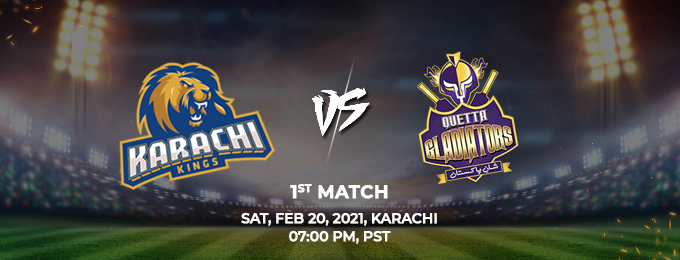 Karachi King VS Quetta Gladiators 1st Match (PSL 2021)