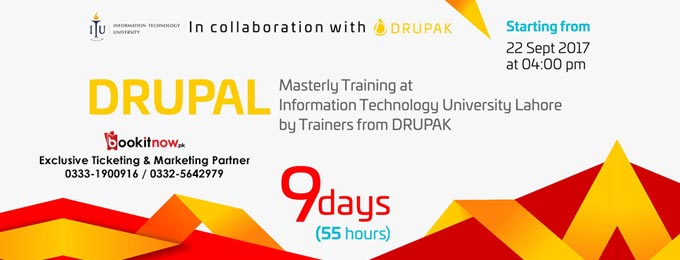 Nine Days (55hrs) Drupal Masterly Training at ITU Lahore