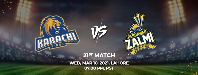 Karachi Kings VS Peshawar Zalmi 21st Match (PSL 2021)